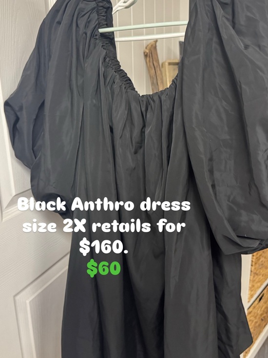 Anthropologie Dresses & Skirts - Anthropologie Black Puff-Sleeve Midi Dress